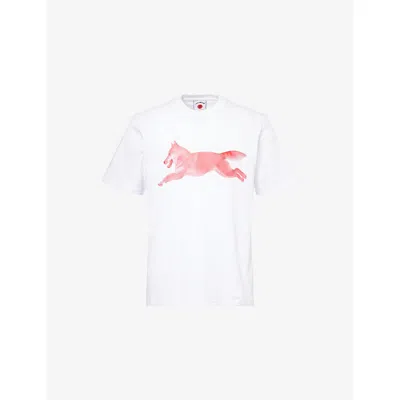 ICECREAM MENS WHITE HALFTONE DOG GRAPHIC-PRINT COTTON T-SHIRT XS 