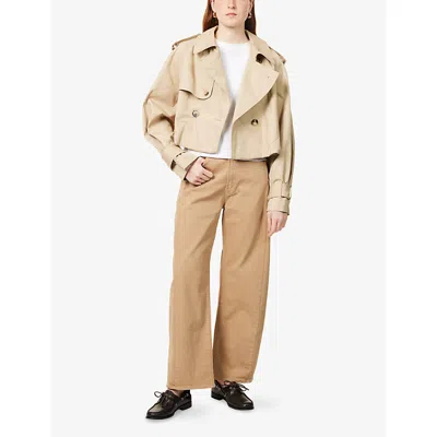 Mother Womens The Half-pipe Flood Barrel-leg Denim Jeans The Devil May Curds In The Devil May Curds