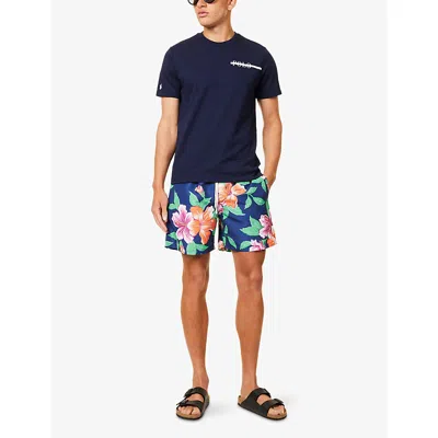 Polo Ralph Lauren Floral-print Swim Shorts In Hibiscus Navy