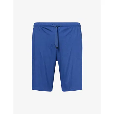 Derek Rose Mens Basel Relaxed-fit Stretch-modal Lounge Shorts Blue Xxl In Blue