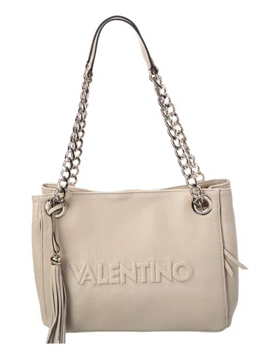 Valentino By Mario Valentino Luisa Embossed Leather Shoulder Bag In Grey