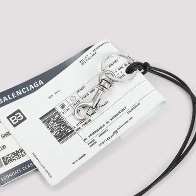 Balenciaga Train Ticket Keyring Men In White