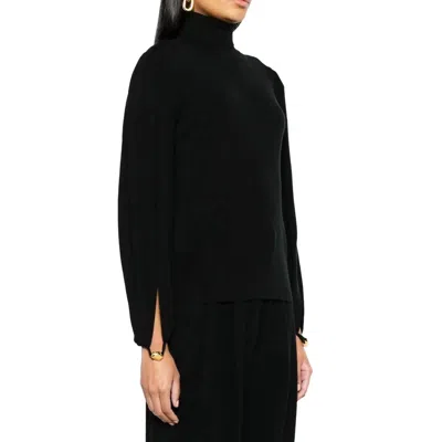 Chloé Slit-sleeved Superfine-knit Jumper In Black