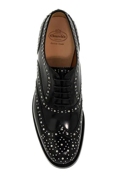 Church's Burwood Met Studded Glossed-leather Brogues In Black