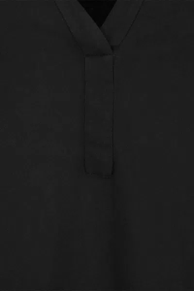 Majestic Filatures Viscose Serape Neckline Tunic In Black