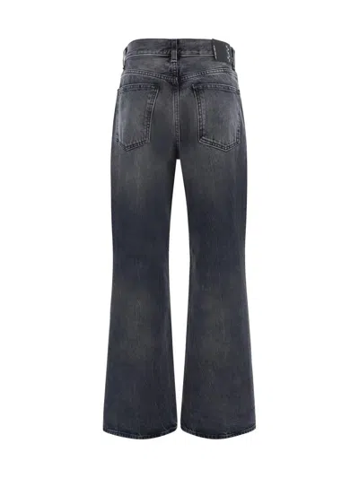 Haikure 'korea' Grey Jeans With Faded Effect And Logo Patch On The Back In Black