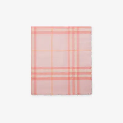 Burberry Wide Check Wool Scarf In Sugar