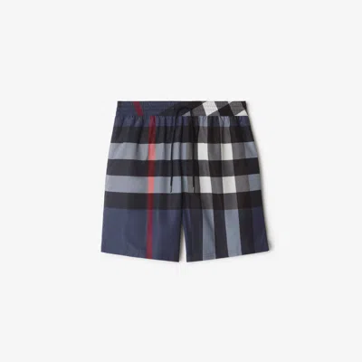 Burberry Mens Carbon Blue Guildes Graphic-print Regular-fit Shell Shorts In Carbon Blue