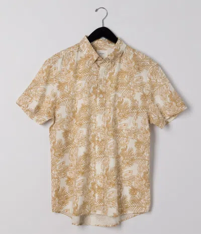 Billy Reid Short Sleeve Textural Poppy Treme Shirt In Tinted White