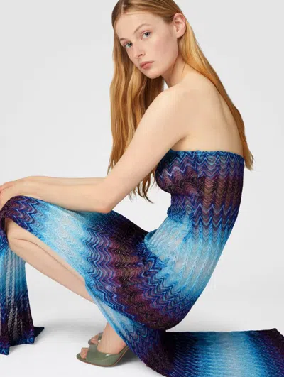 Missoni Long Cover-up Without Straps In Blue/purple