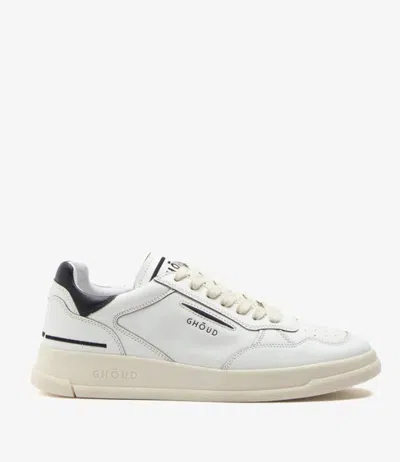 Ghoud Black And White Tweener Leather Sneakers In White