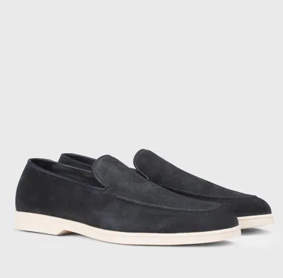 Doucal's Man Loafers Navy Size 6.5 Leather In Blue