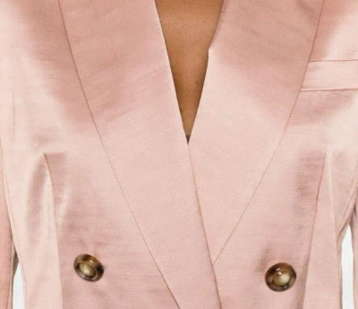 Pinko Tailored Double-breasted Jacket With Gold-tone Buttons In Pink