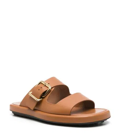 Tod's Leather Sandals In Brown