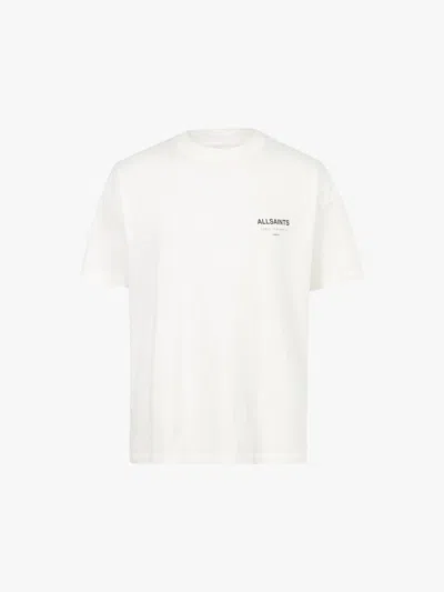 Allsaints Underground Short Sleeve Crew In Ashen White