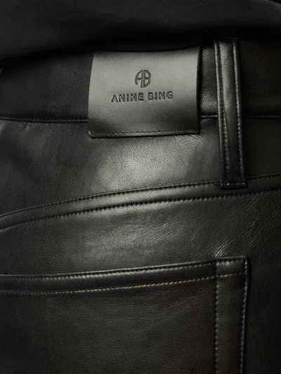 Anine Bing Black Sonya Faux-leather Trousers In Black