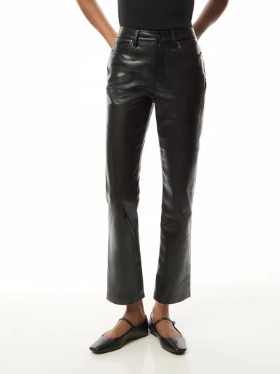 Anine Bing Black Sonya Faux-leather Trousers In Black