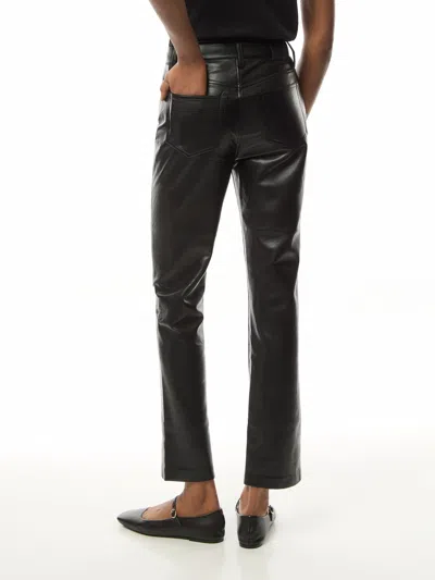 Anine Bing Black Sonya Faux-leather Trousers In Black