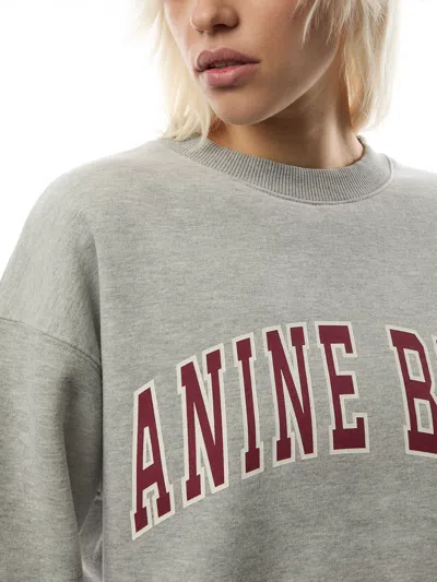 Anine Bing Spencer Logo Print Sweatshirt In Grey Melange