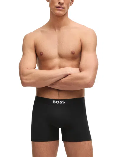 Hugo Boss Boss Underwear 3 Pack Long Boxer Briefs In Black