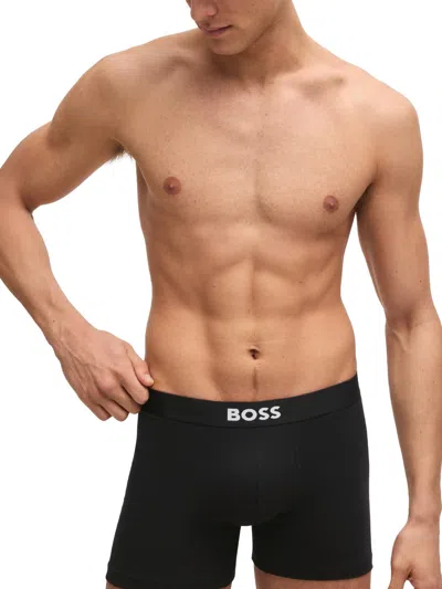 Hugo Boss Boss Underwear 3 Pack Long Boxer Briefs In Black