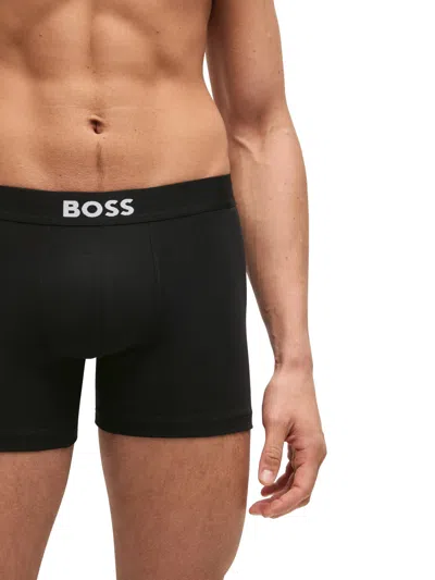 Hugo Boss Boss Underwear 3 Pack Long Boxer Briefs In Black