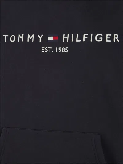 Tommy Hilfiger Hoodie À Logo En Coton Biologique In Black