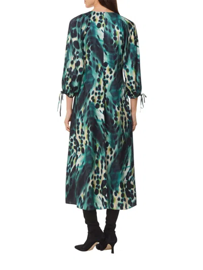 Whistles Womens Misty Leopard-print Woven Midi Dress Multi-coloured In Green/multi