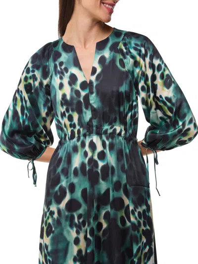 Whistles Womens Misty Leopard-print Woven Midi Dress Multi-coloured In Green/multi