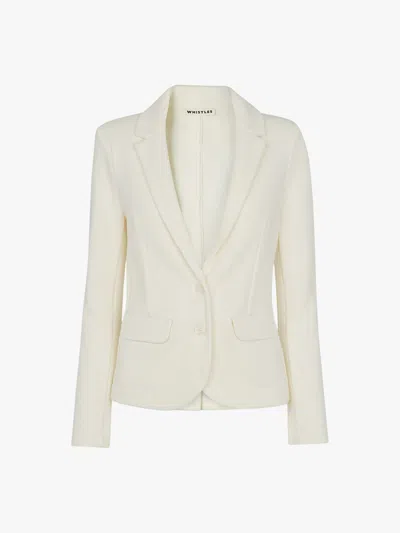 Whistles Slim Jersey Jacket In Ivory