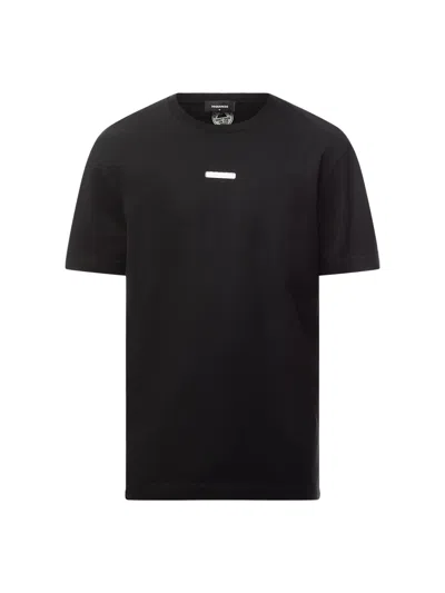 Dsquared2 Dsquared Man Black Cotton T-shirt In Black