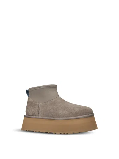 Ugg Classic Ultra Mini Platform Suede Ankle Boots In Taupe