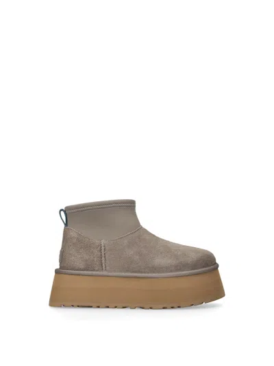 Ugg Classic Ultra Mini Platform Suede Ankle Boots In Taupe