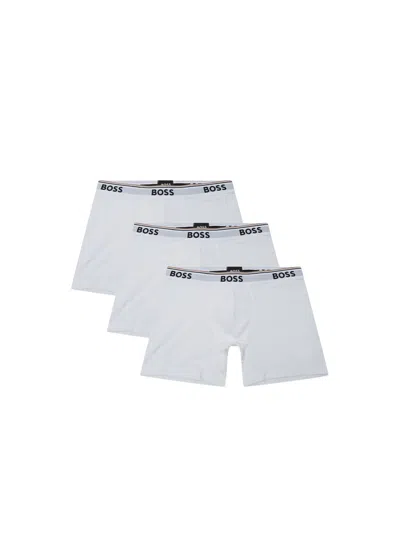 Hugo Boss Boss Underwear 3 Pack Trunks White In White