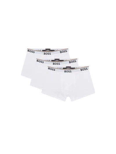 Hugo Boss Boss Underwear 3 Pack Trunks White In White