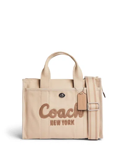 Coach Logo Canvas Cargo Tote Bag In Lhdark Natural