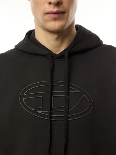 Diesel S-ummer Bigoval Biologic Cotton Sweatshirt With Frontal Oval-d Logo In Black
