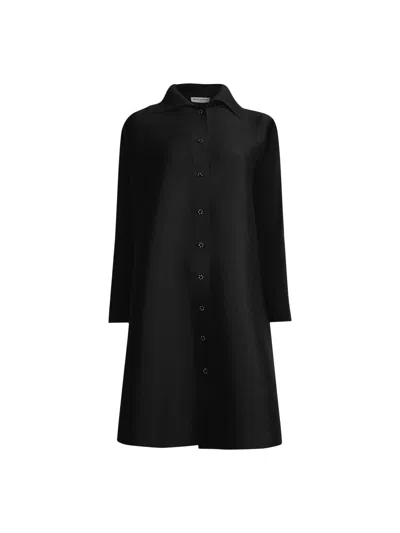 James Lakeland Pleated Short Shirt Dress In Black