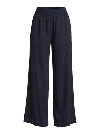 Bella Dahl Smocked Waist Wide Leg Trousers In Endless Sea