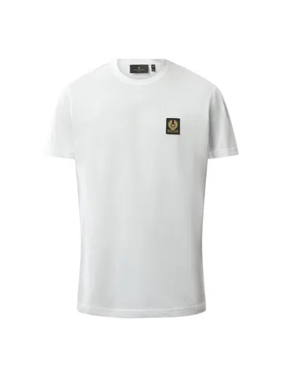 Belstaff Short Sleeved Mens Logo Patch T-shirt In White