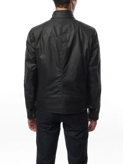 Belstaff Mens Dark Navy Racemaster High-neck Waxed-cotton Jacket In Blue