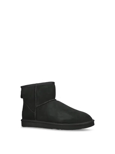 Ugg Mini Classic High Heels Ankle Boots In Black Suede In Black