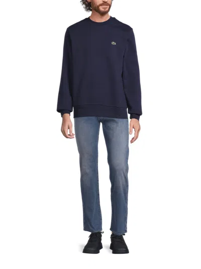 Lacoste Live Cotton Fleece Sweatshirt Navy Blue In Blu Blu E Verdi