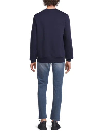 Lacoste Live Cotton Fleece Sweatshirt Navy Blue In Blu Blu E Verdi