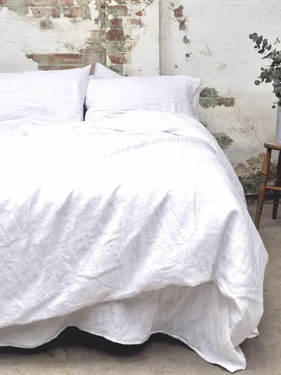 Piglet In Bed Plain Linen Pillowcase Pair In White