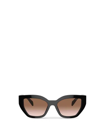 Prada Pr A09s Acetate Cate Eye Sunglasses In Black