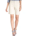 Tommy Hilfiger Hollywood Womens Cotton Stretch Above Knee Bermuda Shorts In Khaki
