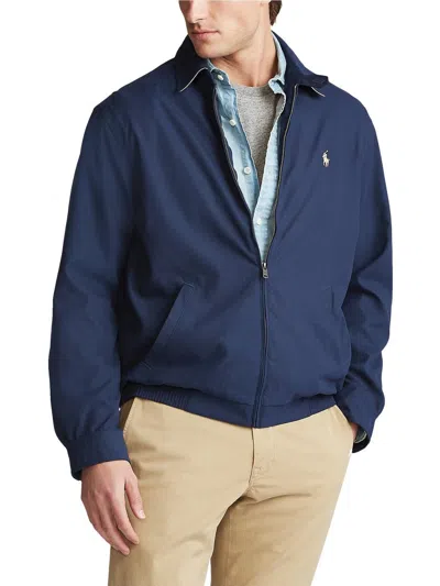 Polo Ralph Lauren Cotton Gabardine Bomber Jacket In Blue