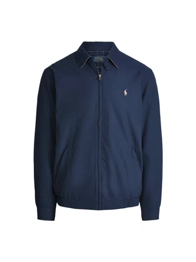 Polo Ralph Lauren Cotton Gabardine Bomber Jacket In Blue