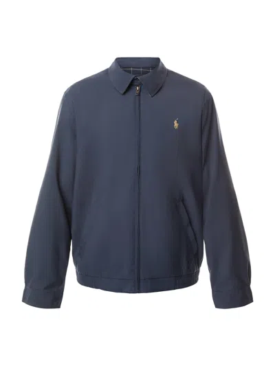 Polo Ralph Lauren Cotton Gabardine Bomber Jacket In Blue